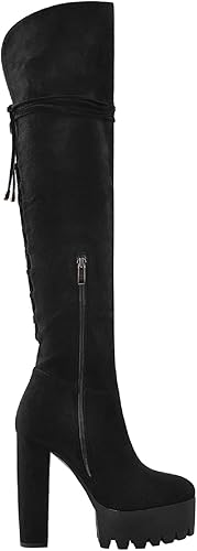 Miniatura 2 de Richealnana Botas altas hasta la rodilla con plataforma y cordones con cremallera lateral para mujer
