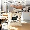 Wasise Music Tote Bag - Music Bag, Cat Canvas Piano Tote with Secure Zipper Closure, Musical Theatre Gifts, Black Cat Canvas Tote Bags for Musicians, Cats Lovers Gifts, Reusable Bags for Shopping #5