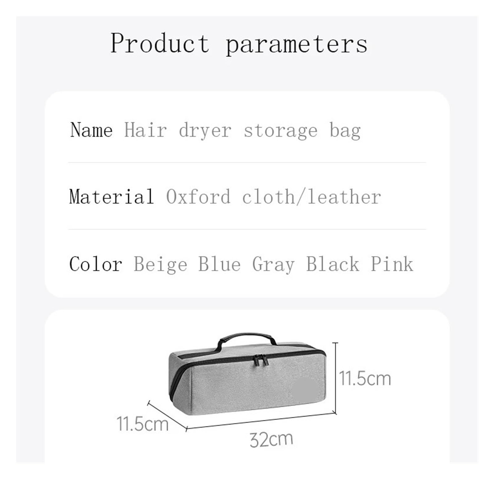 Tasche für Lockenwickler Haartrockner Aufbewahrungstasche Tragbare wasserdichte Reise Organizer Taschen Kosmetiktasche