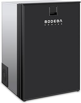 BODEGACOOLER 12 Volt Refrigerator, 116.2Quart RV Refrigerator with Freezer, Dual Modes RV Fridge with LED, (5℉-50℉) Travel Compressor Refrigerator 12/24V DC for Boat, Caravan, Truck, Camping (Black)