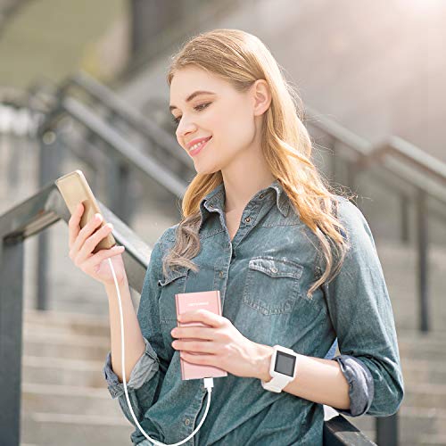 Pilot 4GS Portable Charger 12000mAh Fast Charging Power Bank Dual 3A High-Speed Output Battery Pack Compatible with iPhone 16 15 14 13 12 11 and More(Charging Cable Included (Rose Gold) - Image 3