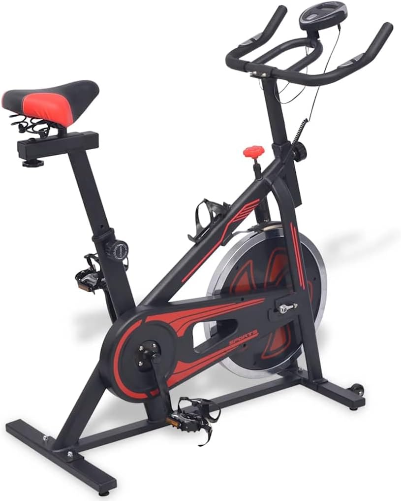 Exercise Spin Spinning Bike Cardio Workout Home Gym with Pulse Sensor LCD Display Calorie Speed Time