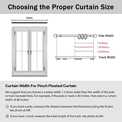 Mumfas Pinch Pleated Curtain 52 X 84 Inches Long, Triple Weave Room Darkening Indoor Ourdoor Window Treatment Curtain For Bedroom, Living Room, Hotels, Easy Hanging Via Hooks, Grey, 1 Panel #TOP6