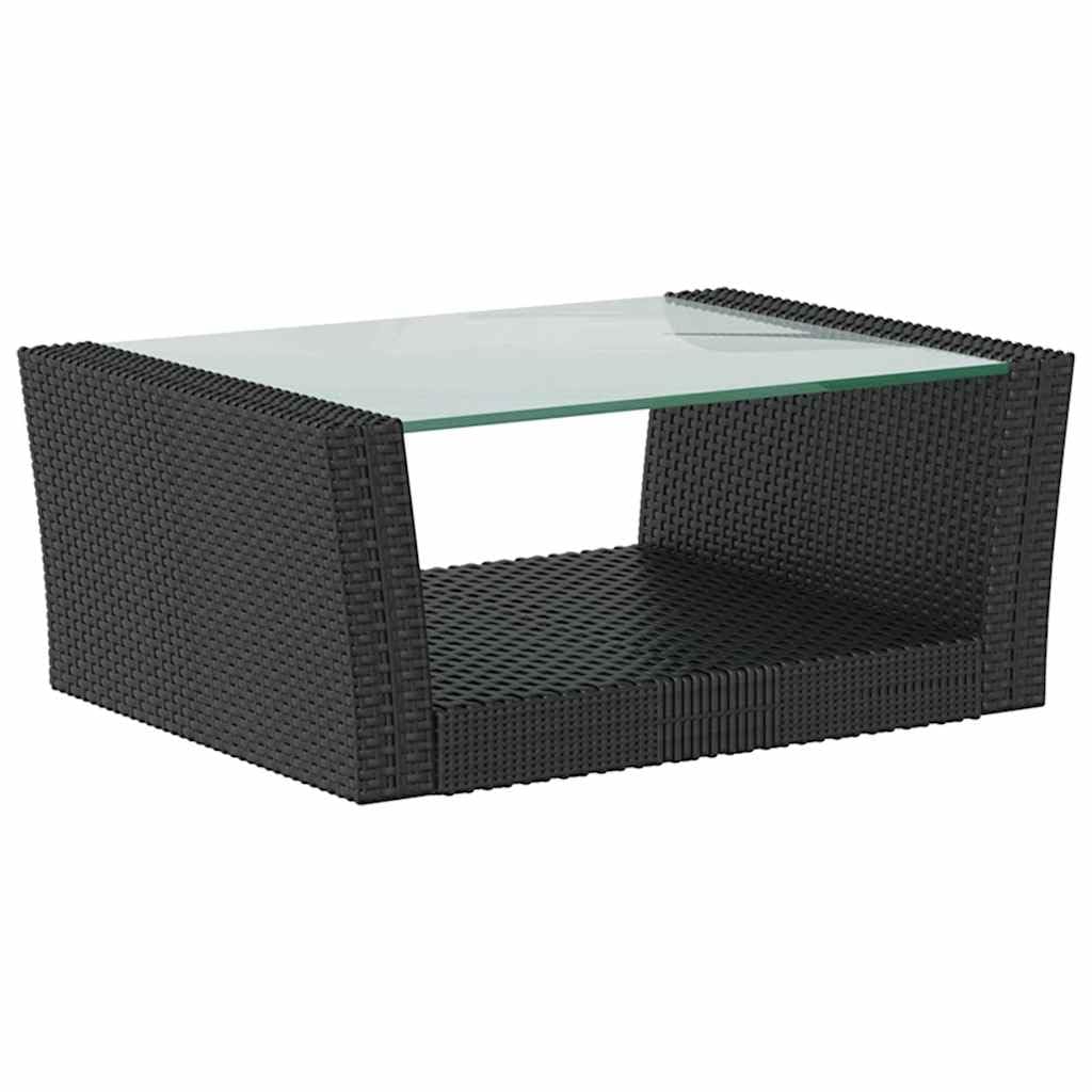Fengshui 16-częściowy zestaw wypoczynkowy ogrodowy Poly Rattan czarny