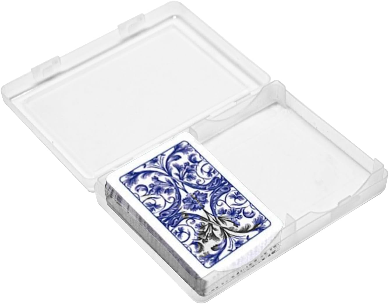 4 PCS Plastic Playing Card Deck Case, Clear Double Slot Snaps Closed Empty Storage Box 2 Deck Card Holder for Business Sport Trading Card (Internal Size: 2.5 x 3.8 Inch)