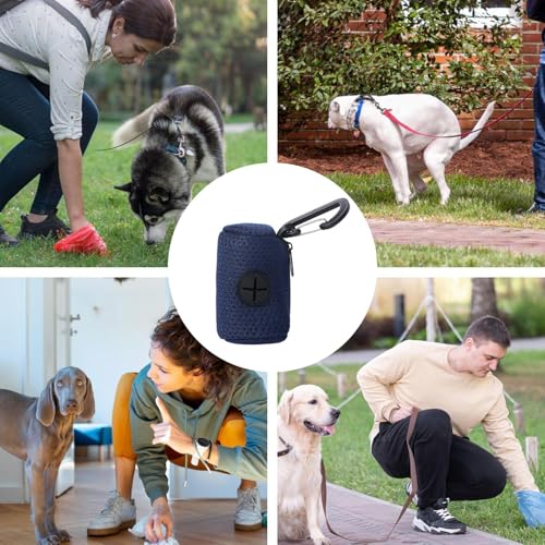 2 Stück Kotbeutelspender Für Hunde Stoff, Hundekotbeutelspender Halter Mit Karabinerhaken, Praktische Box Für Leckerli Und Kotbeutel, Hundekotbeutel-Spender Passt Jede Hundeleine Für Gassi laufens