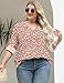 TFSDOD 3/4 Sleeve Tops for Women V Neck Plus Size Women Blouses Long Sleeve Shirts Dressy Casual Fall 2025 Red Floral 3XL