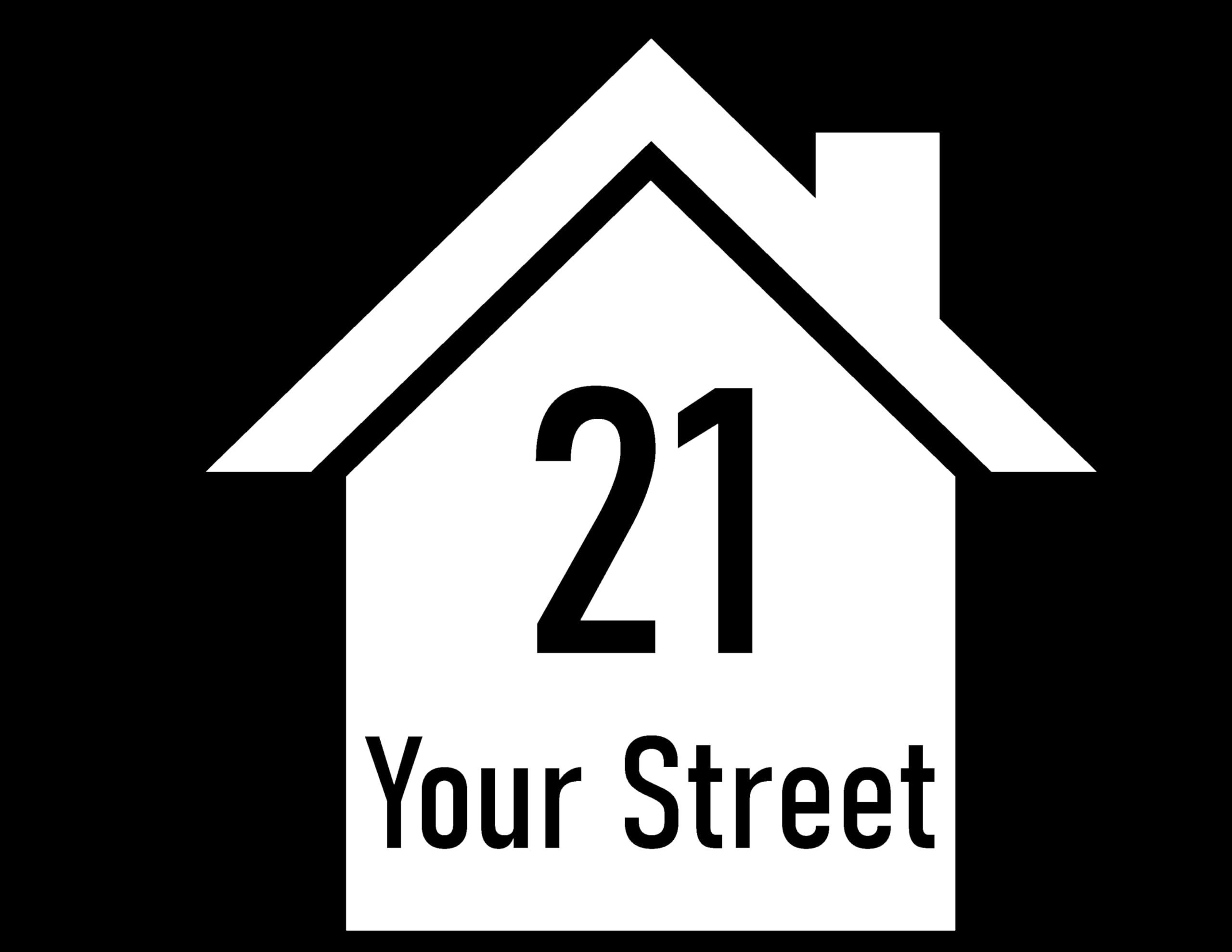 Pack of 3 House Silhouette Waterproof Wheelie Bin Stickers - Garden Accessories - Stick On Numbers (White)