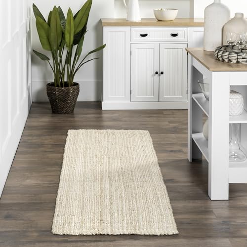 nuLOOM Ashli Solid Farmhouse Jute Runner Rug, 2' 6