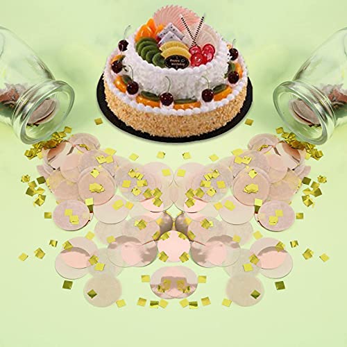 Luxury Over 4000pcs Rose Gold Crystal Diamond& Circle Dots Paper Confetti Glitter Gold Confetti 1.06 oz for Wedding/Bachelorette/Bride Show/Birthday Party Table Decorations - Thumbnail 7