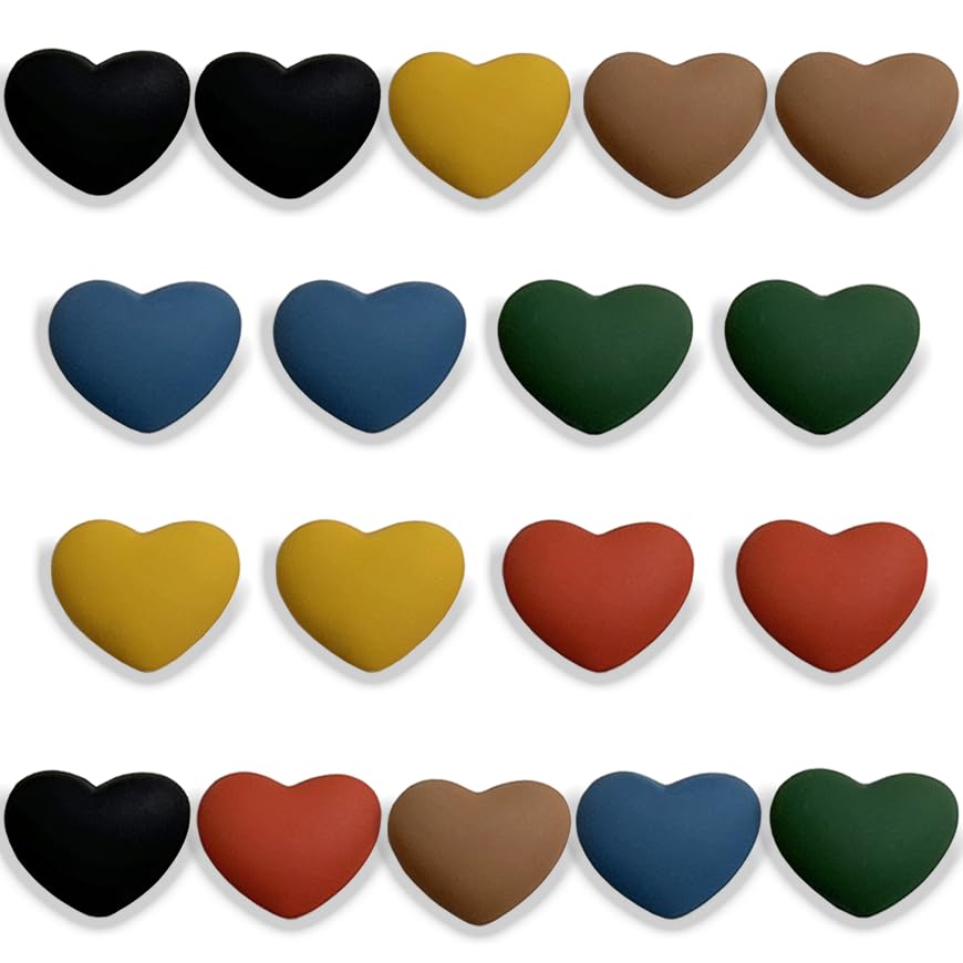 Imanes decorativos corazón 18 piezas multicolor