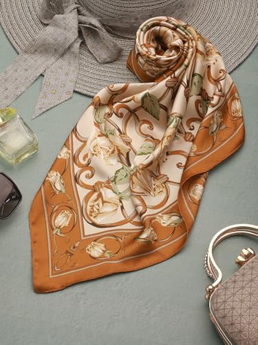 Image of Printed Poly Silken feel Scarf Stole for Women | Stylish, Soft, & Lightweight | Satin Feel Neck Scarf, Hair Scarf, Head Scarf for Women