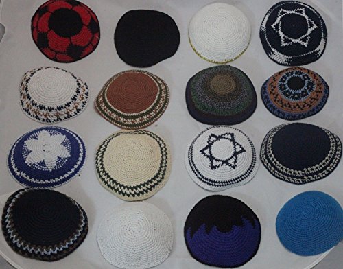 16 PCS Set Kippah Lot Skullcap Coloful Yamaka Yarmulke Kippa Judaica Jewish