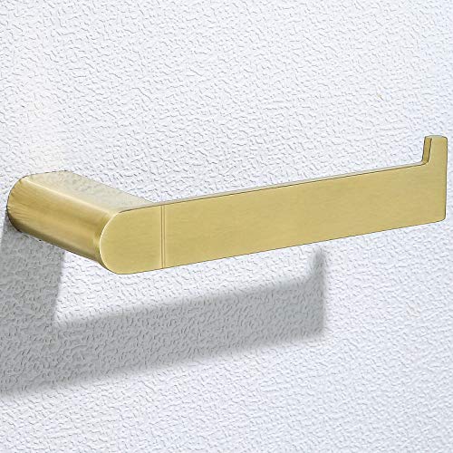 RANDOM Brushed Gold Toilet Paper Holder,Bathroom Hardware Accessories SUS 304 Stainless Steel Modern Tissue Paper Roll Holder Nordic Minimalism Contemporary Hotel Style Wall Mount.