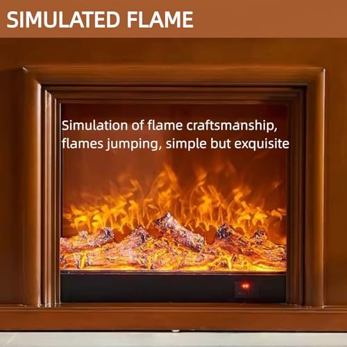 Aihm-Lon Modern Electric Fireplace with Mantel 47.24IN (Faux Flame) (3D Bezel) Freestanding Brown Chimenea TV Stand for Living Room - Image 3