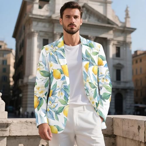 FUSURIRE Men's Casual Blazer Long Sleeve Suit Jackets Sports Coats One Button Business Jacket with Pocket Size S-5XL2