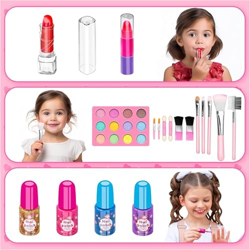 Image of Kidology Kids Makeup Kit for Girl, Unicorn Toys for Girl Real Washable Makeup Girls Princess Play Make Up Toys, Makeup Set for Age 3+ Year Old Christmas & Birthday Gift (Beauty Tote Makeup Set)