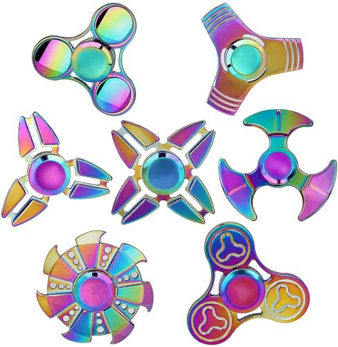 SCIONE Fidget spinner, z metalu, z łożyskiem ze stali nierdzewnej, 3–5 min, wysoka prędkość, dla dzieci, prezent na Wielkanoc (okrągły)