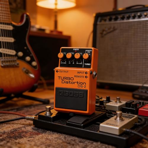 Image of Boss DS-2 Turbo Distortion Bundle with Gearlux Power Supply, Instrument Cable, Patch Cable, and Picks