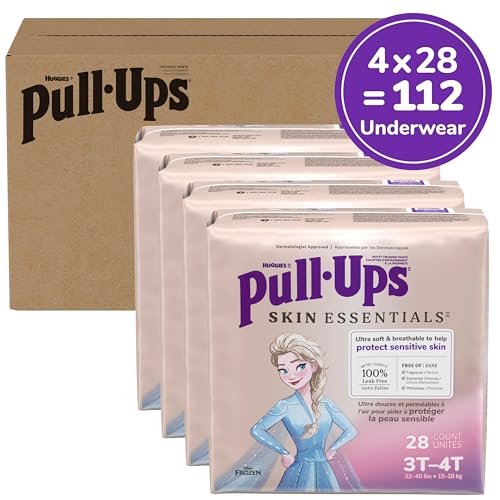 Image of Pull-Ups Girls' Skin Essentials Potty Training Pants, Training Underwear, 3T-4T (32-40 lbs), 112 Ct (4 Packs of 28)