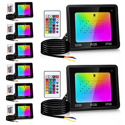 Ikodm Faretto RGB con telecomando, proiettore LED