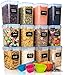 Deco haus Boite de Rangement Cuisine Lot de 12 - Boites de Conservation Réutilisables avec Couvercle Hermétique - Boites en Plastique rangement et organisation de cuisine - Sans BPA - 1,6 L