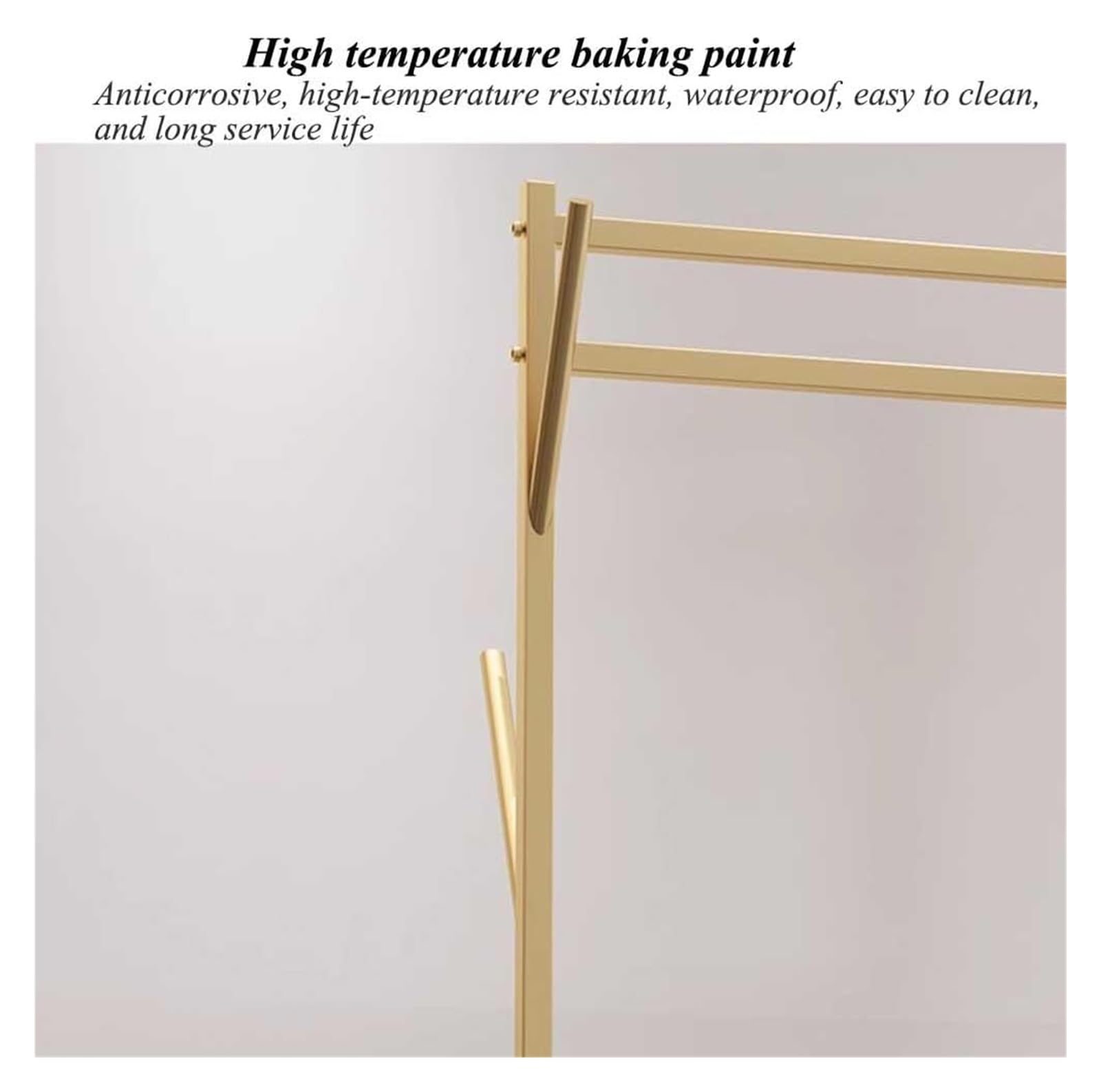 Perchero para ropa, perchero para colgar ropa, perchero para colgar ropa, estante de metal moderno para el hogar, ropa, dorado, 120 x 36 x 155 cm