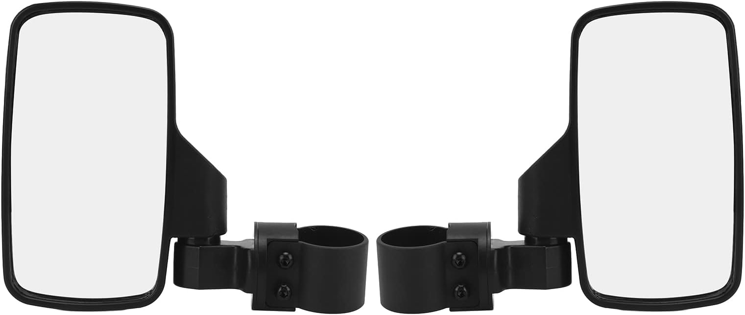 Side Rear View Mirror, Pair ATV UTV Side Rear View Mirror Adjustable with Large Vision Replacement for Mule