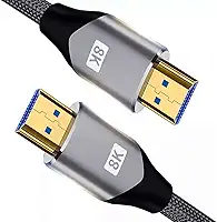 Cabo HDMI 8K 2.1, Ultra Alta Velocidade 48 Gbps, Compatível com PS4/PS5, Blu-Ray, HDTV, Suporte 8K@60Hz, 4K@240Hz