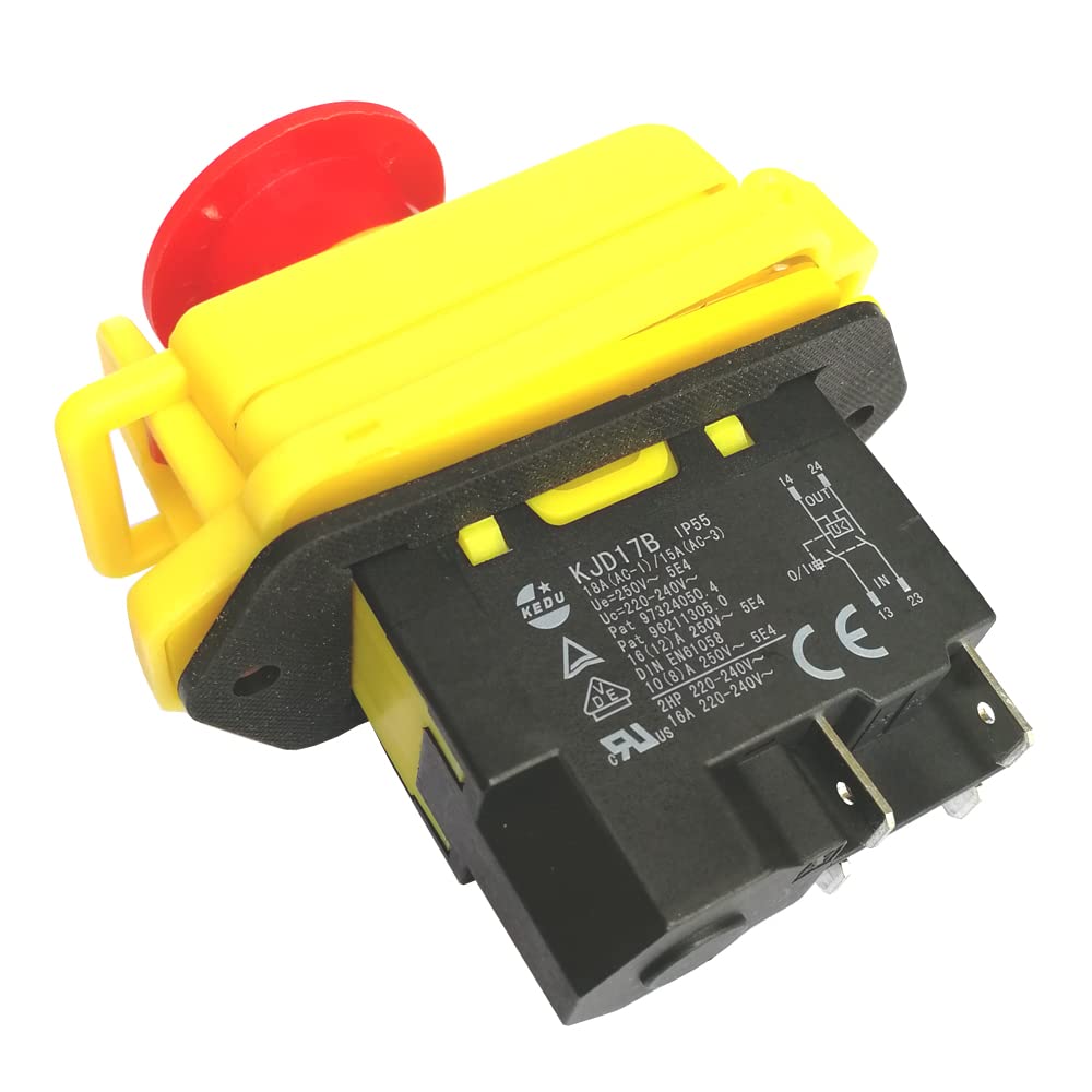 Interruptor basculante ON/Off ， Interruptor de presión de seguridad electromagnético KJD17B de 220 V y 2 HP con tapa de parada de emergencia