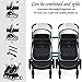 WIGSELBL Double Infant Stroller, Tandem Stroller for Twins, Foldable High Landscape Reversible Pushchair, Black