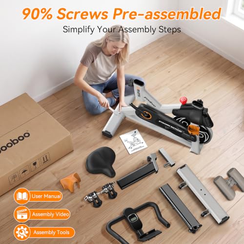 Image of pooboo Magnetic Exercise Bike, Indoor Stationary Bicycle for Home with App