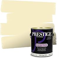 Vista 55 de PRESTIGE Pinturas de pintura exterior e imprimación en uno, 1 galón, plano, combinación comparable de Benjamin Moore* Manzanilla*