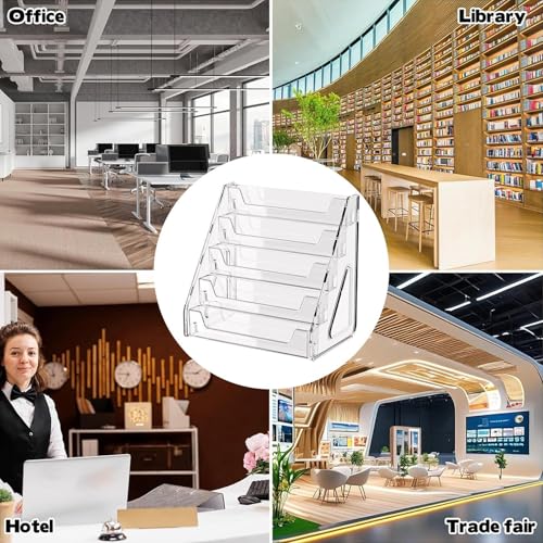 Porte-dépliant de table à 5 niveaux pour le rangement de documents au bureau - 5