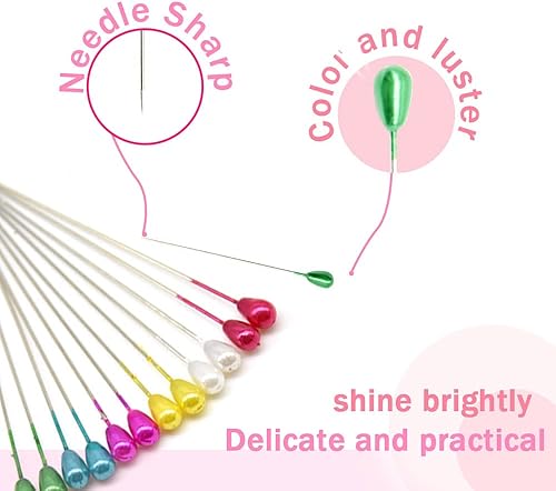 Miniatura 3 de Hocansen 150 alfileres de costura de perlas de lágrima de 1.378 in, alfileres de ramillete de boda para manualidades, manualidades, joyería,