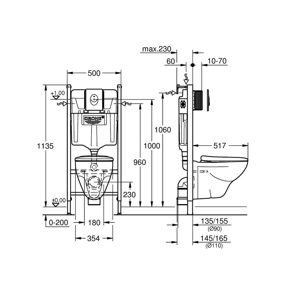 Grohe 39116000 Ceramic Compact Solido Set WC, 39116000