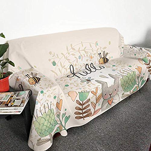 Couverture de canapé motif lapin mignon décoration salon chaleureux