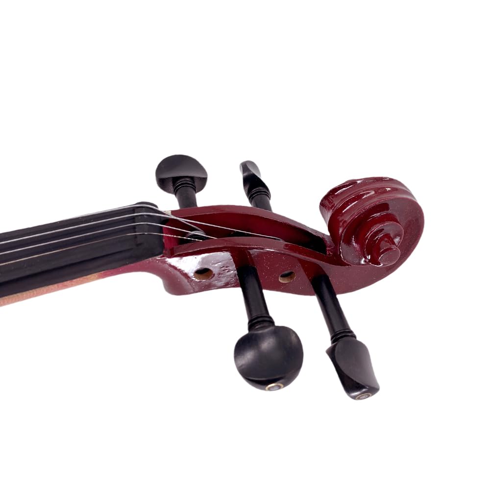 Yinfente - Violino elettrico 4/4 full-size, silenzioso, 4 corde, accessori in ebano, per principianti, studenti, con custodia, fiocco, poggiatesta
