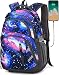 Backpack Bookbag for School Student College Business Travel with USB Charging Port Fit Laptop Up to 15.6 Inch Night Light Reflective Anti Theft