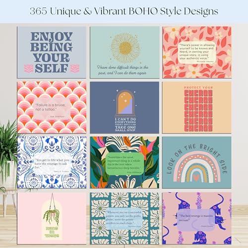 Mindzens Motivational Flip Chart Calendar | 365 Days of Positive Affirmations | With Weekly Reflective Prompts for Self-Empowerment | Perfect Inspirational Gifts & Boho Style Desk Decor for Women, Men - Image 2