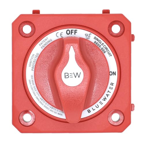 SupplyMount 9800-006-10 - Aftermarket Replacement On Off Switch Battery Switch - Panel Mount - Red Compatible with Bluewater