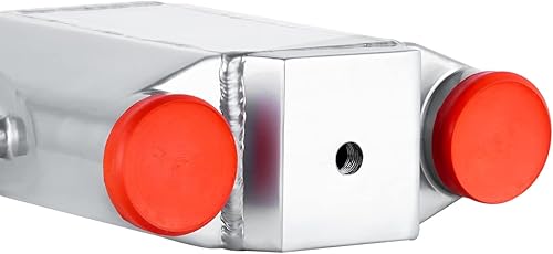 Miniatura 8 de Universal 11" X9.5" X3.5" 2.5" Intercooler de agua a aire Entrada de aire NPT 12 Plata