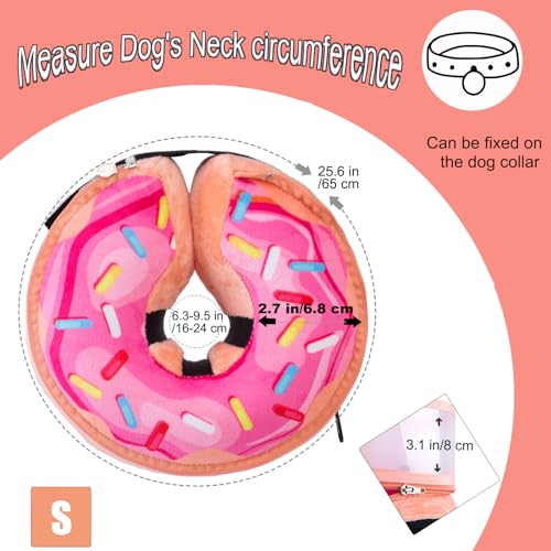 Image of Inflatable Dog Cone Collar with Enhanced Anti-Licking, Soft Neck Donut for Dogs Cats, Recovery Pet Cone Collar After Surgery for Large Medium Small Dogs (Donut Pink2, Small)