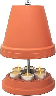 Tea Light Candle Heater, Terracotta Candle Heater for Indoor, Candle Room Heater, Double-Walled Tea Light Oven Candle Holder for Up to 6 Tea Lights