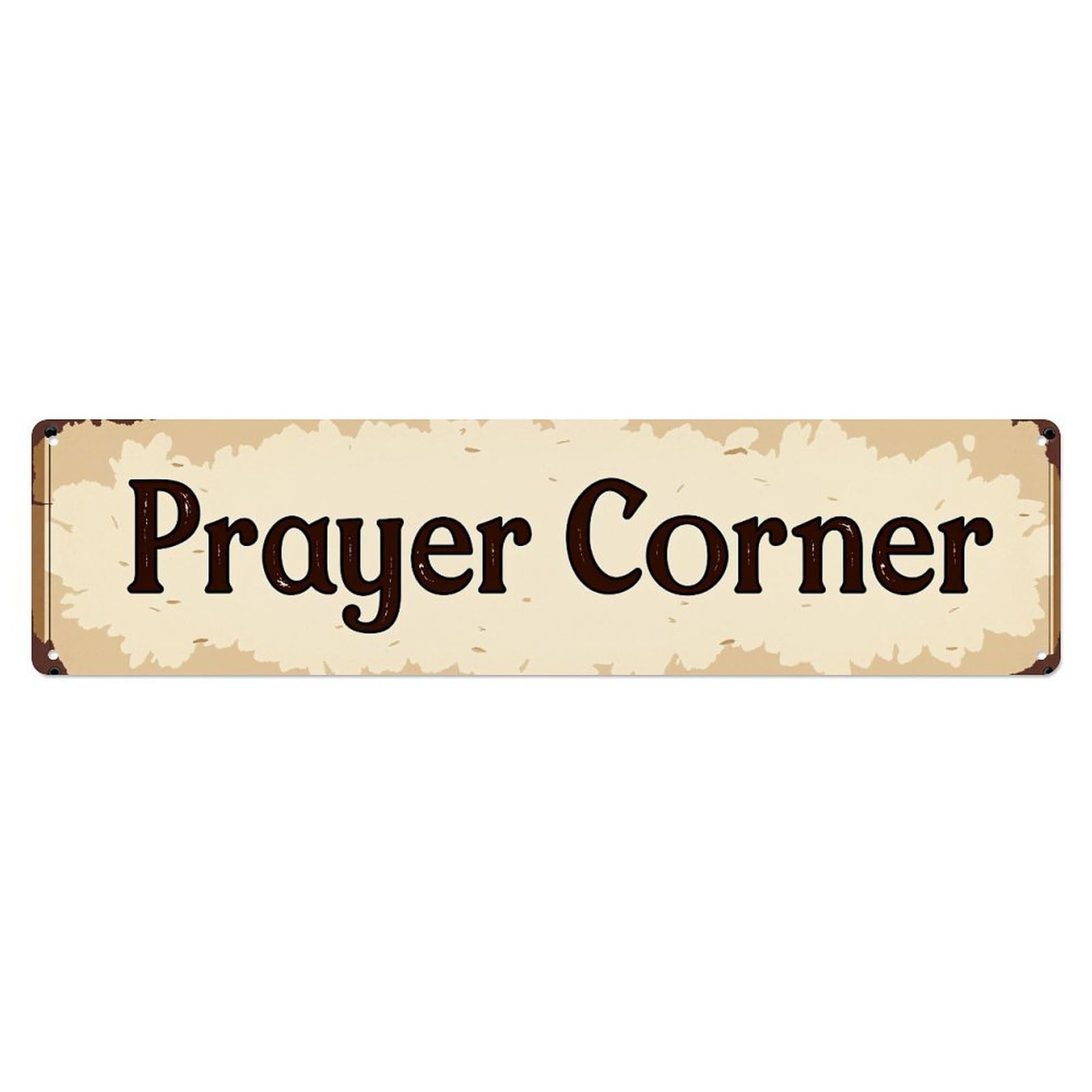 Jdyaojiesheng Vintage Prayer Corner Sign Pattern_1 Tin Sign Retro Metal Wall Decor Metal Poster, Home Bar Garage Farmhouse Cafe Wall Art Decoration 4X16inch