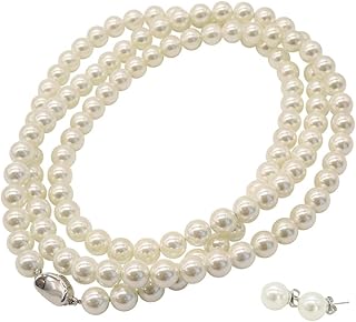 [咲屋] パールネックレス 10mm 120cm ホワイト シルバーブラック ピーコック ケース付き 貝パール 真珠 冠婚葬祭 卒業式 入学式 花珠級 天然貝核