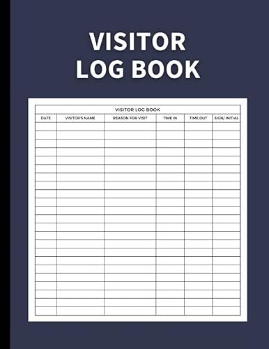 Visitor Log Book Guest Sign In and Sign Out Register for Offices and Businesses Tracking 3000 Entries with Ease (Midnight Blue)