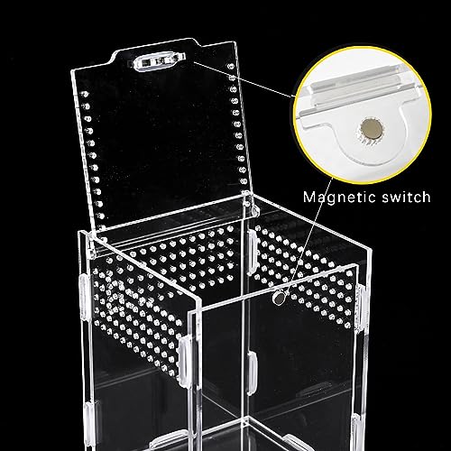 TREELF Micro Habitat Terrarium Enclosure Kit(4pc Set),Jumping Spider Enclosure,Spider Enclosure,Tarantula Enclosure, Acrylic Reptile Enclosure(8 * 4.7 * 4.7 Inches) - Image 6