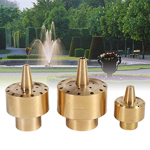 Brass Column Garden Pond Fountain Water Nozzle Sprinkler Spray Head Gold(1/2