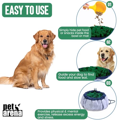 Snuffle Mat for Dogs - Adjustable Interactive Puzzle Toy for Large & Small Breed Slow Feeder for Mental Stimulation & Stress Relief Encourages Natural Foraging Ideal for Indoor & Outdoor Use